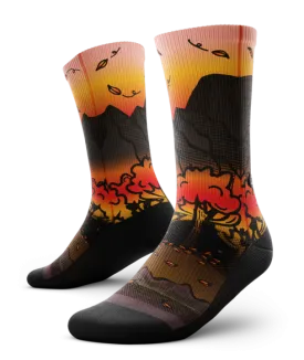 "Fall Bliss" Performance Crew Running Socks by Outway