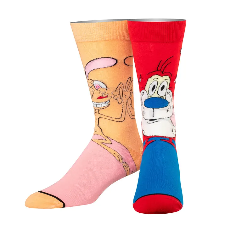 "Ren & Stimpy" Cotton Blend Crew Socks by ODD Sox