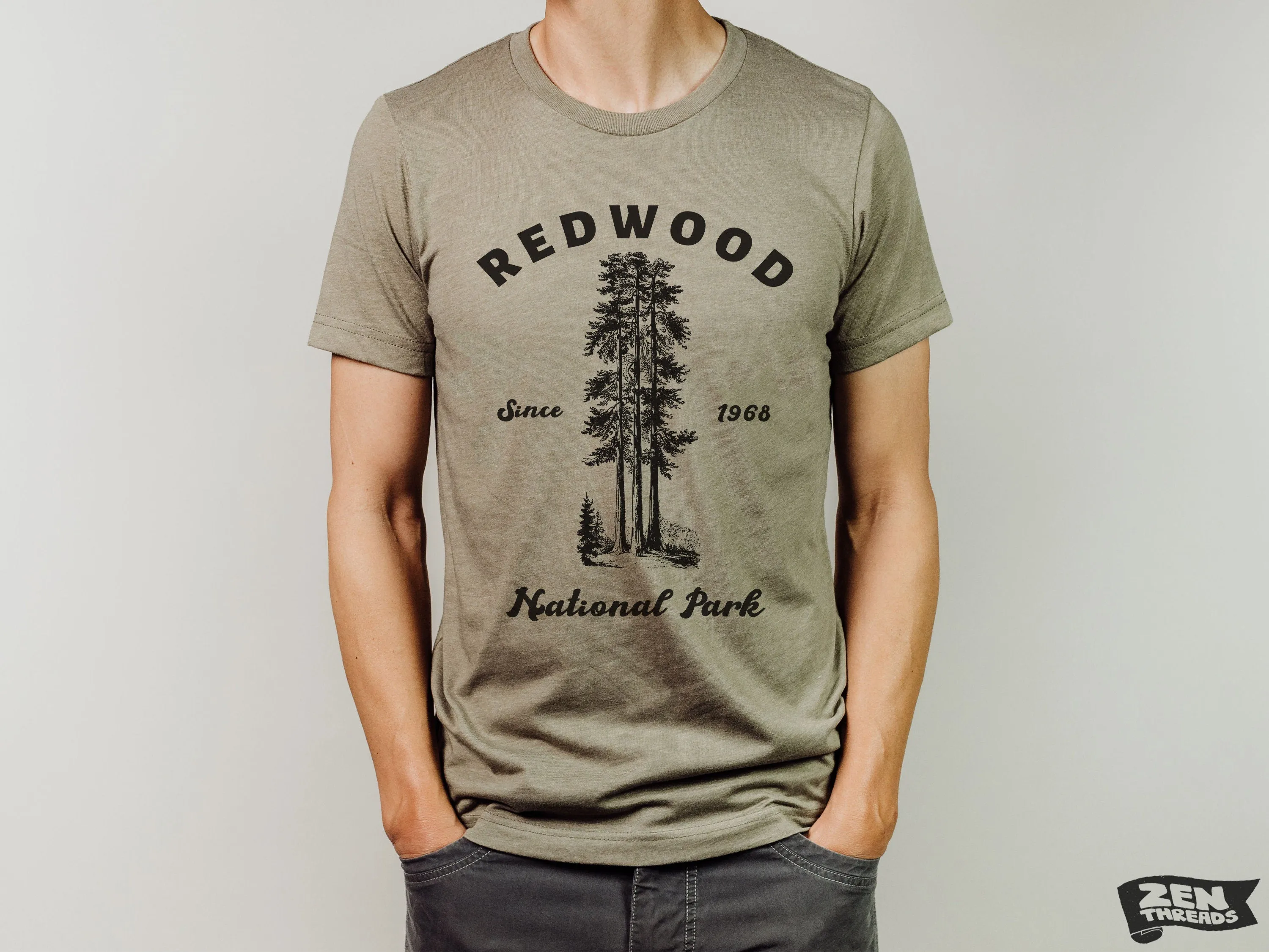 Redwood National Park Unisex T-Shirt - Custom Color Printed Tee for Hiking & Camping in California