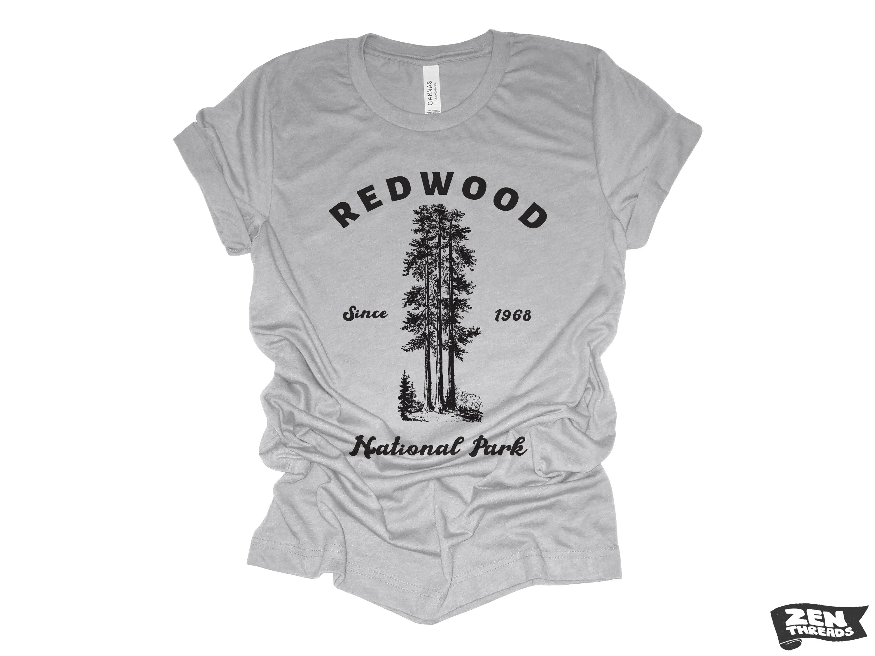 Redwood National Park Unisex T-Shirt - Custom Color Printed Tee for Hiking & Camping in California