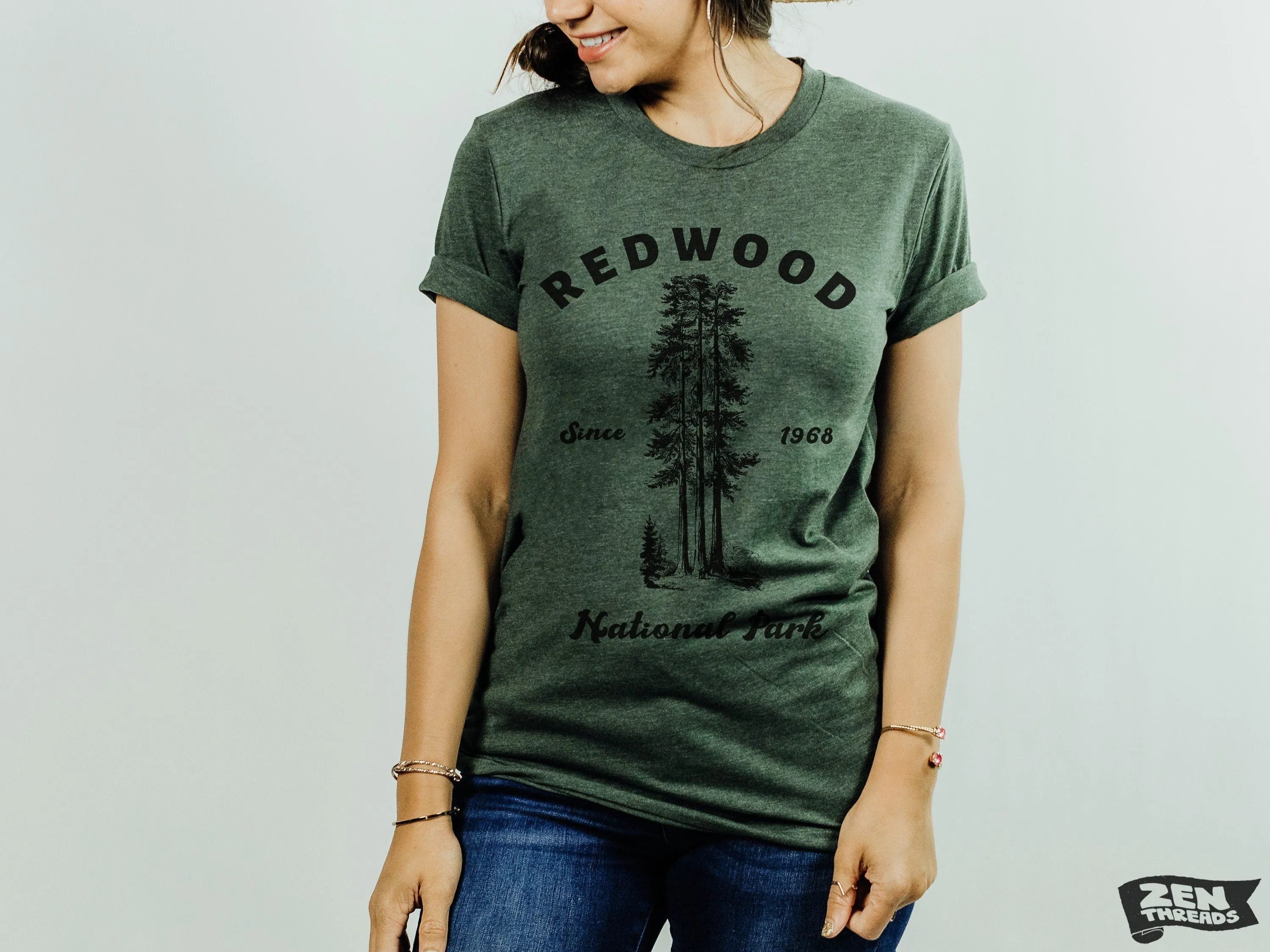 Redwood National Park Unisex T-Shirt - Custom Color Printed Tee for Hiking & Camping in California