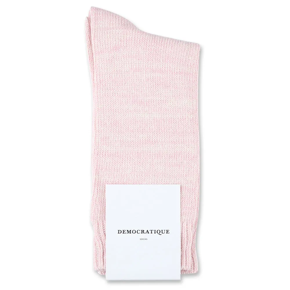 Relax Chunky Flat Knit Supermelange Socks Pale Pink / Off White