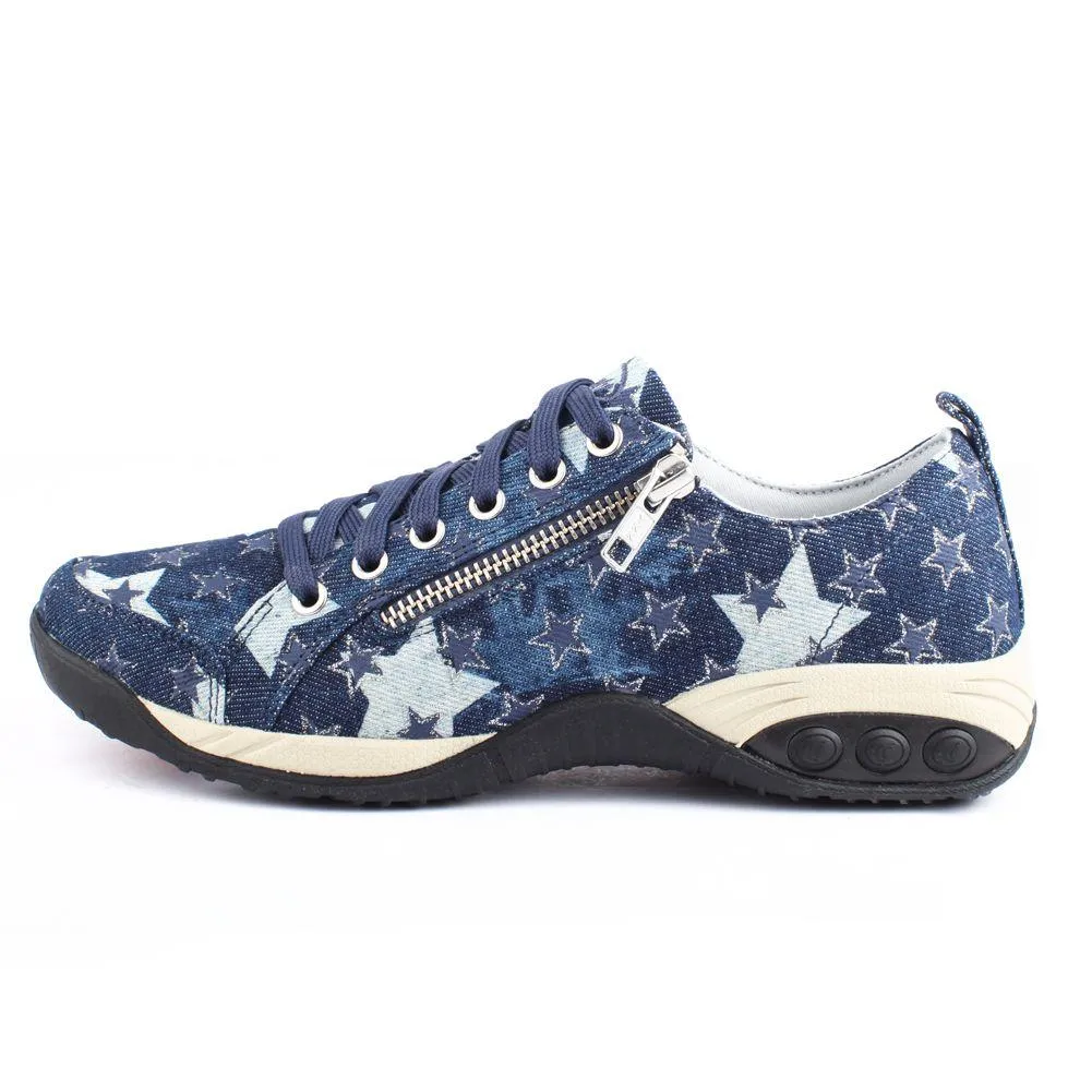 Sienna Prints Women's Side Zip Sport Casual Shoe