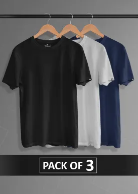 Solid Half Sleeve T-Shirt Men Combo - Pack of 3