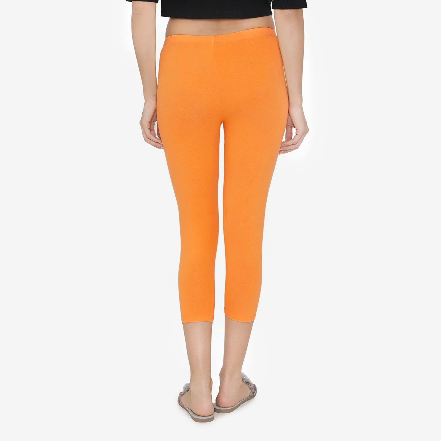 Women's Comfy Classy Capri Leggings - Vibrant Orange