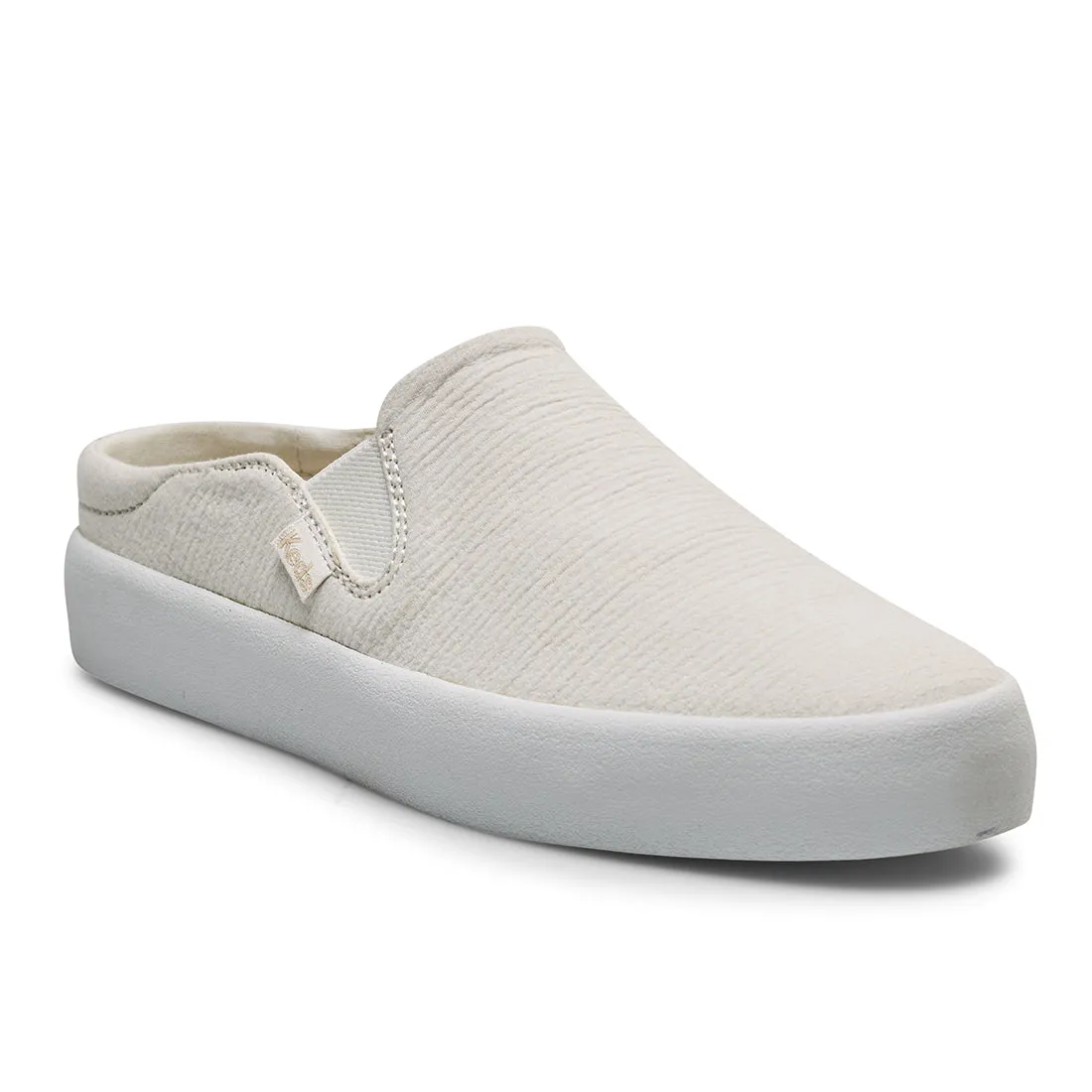 Women's Kickback Mule Crepe Slip On Sneaker White (WF66974)